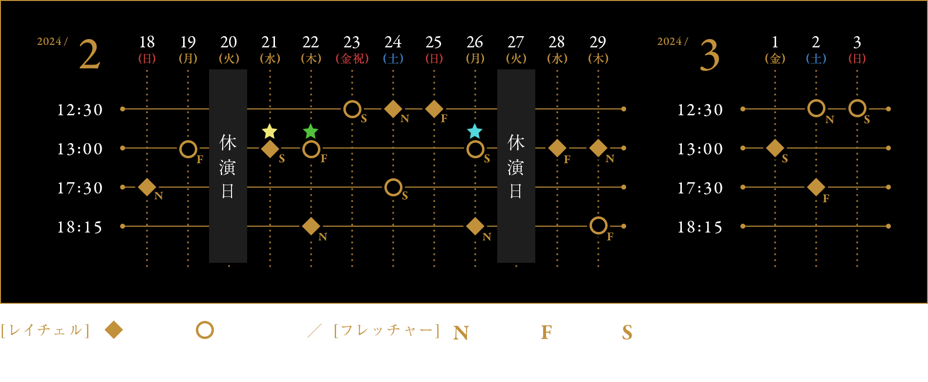 東京公演スケジュール